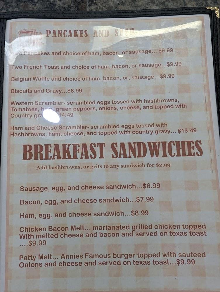Annie's Cafe Menu image 4